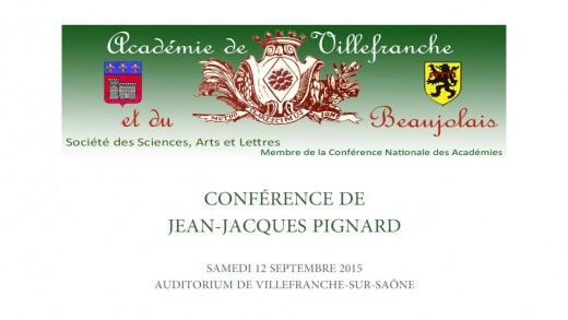 Conférence de Jean-Jacques Pignard à l'Académie de Villefranche